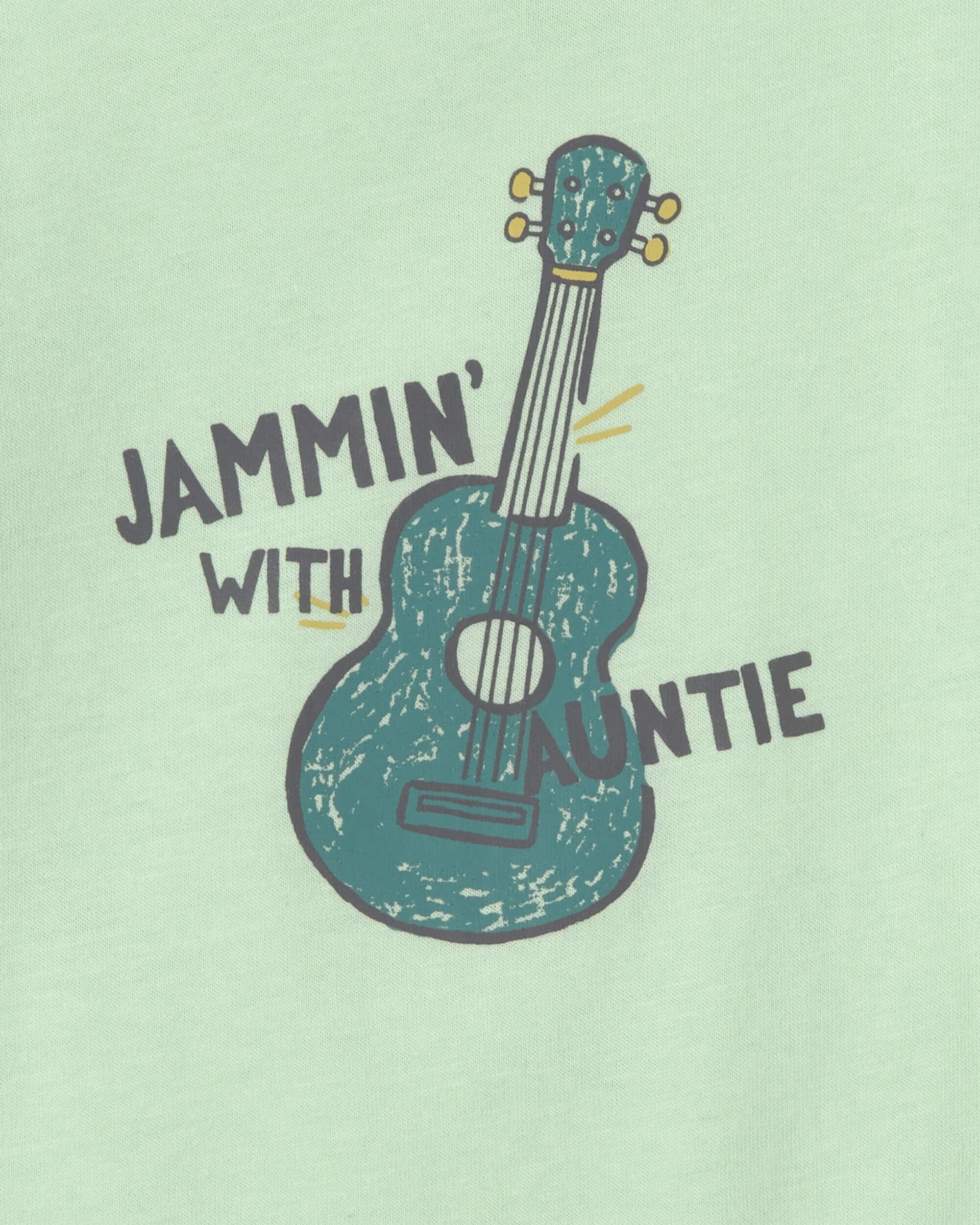 Baby Boy 'Jammin' With Auntie' Long-Sleeve Graphic Bodysuit - Green - Image 3