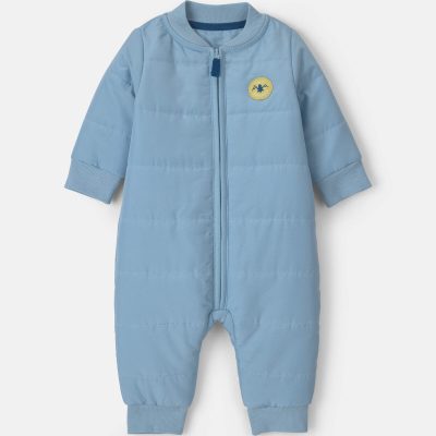 Baby Boy 'Tiny Explorer' Long-Sleeve Jumpsuit - Blue