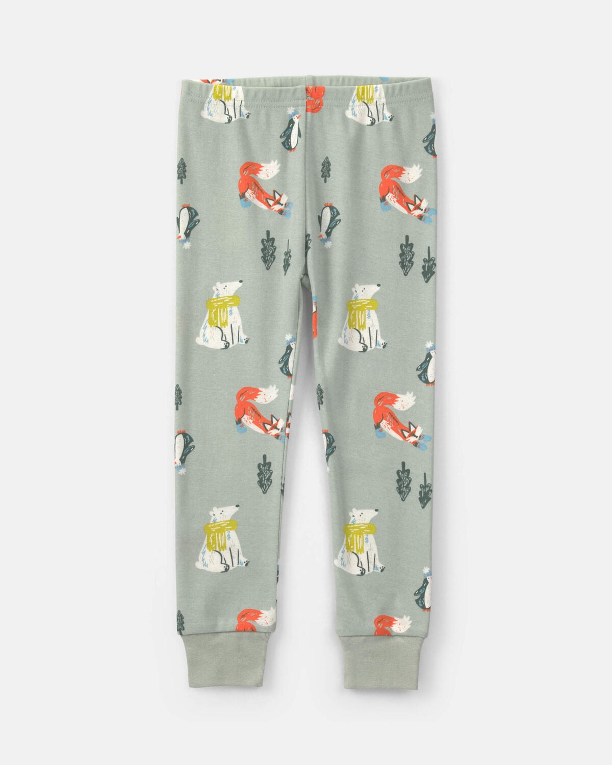 Baby Boy Polar Bear 100% Cotton 4-Piece Pajama Set - Blue/Grey - Image 2