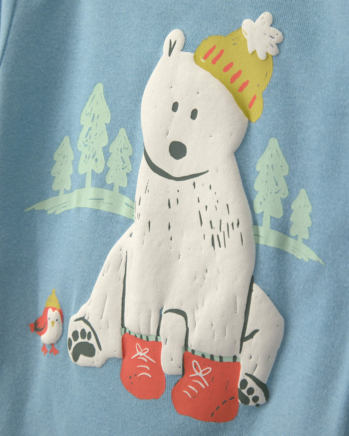 Baby Boy Polar Bear 100% Cotton 4-Piece Pajama Set - Blue/Grey - Image 3