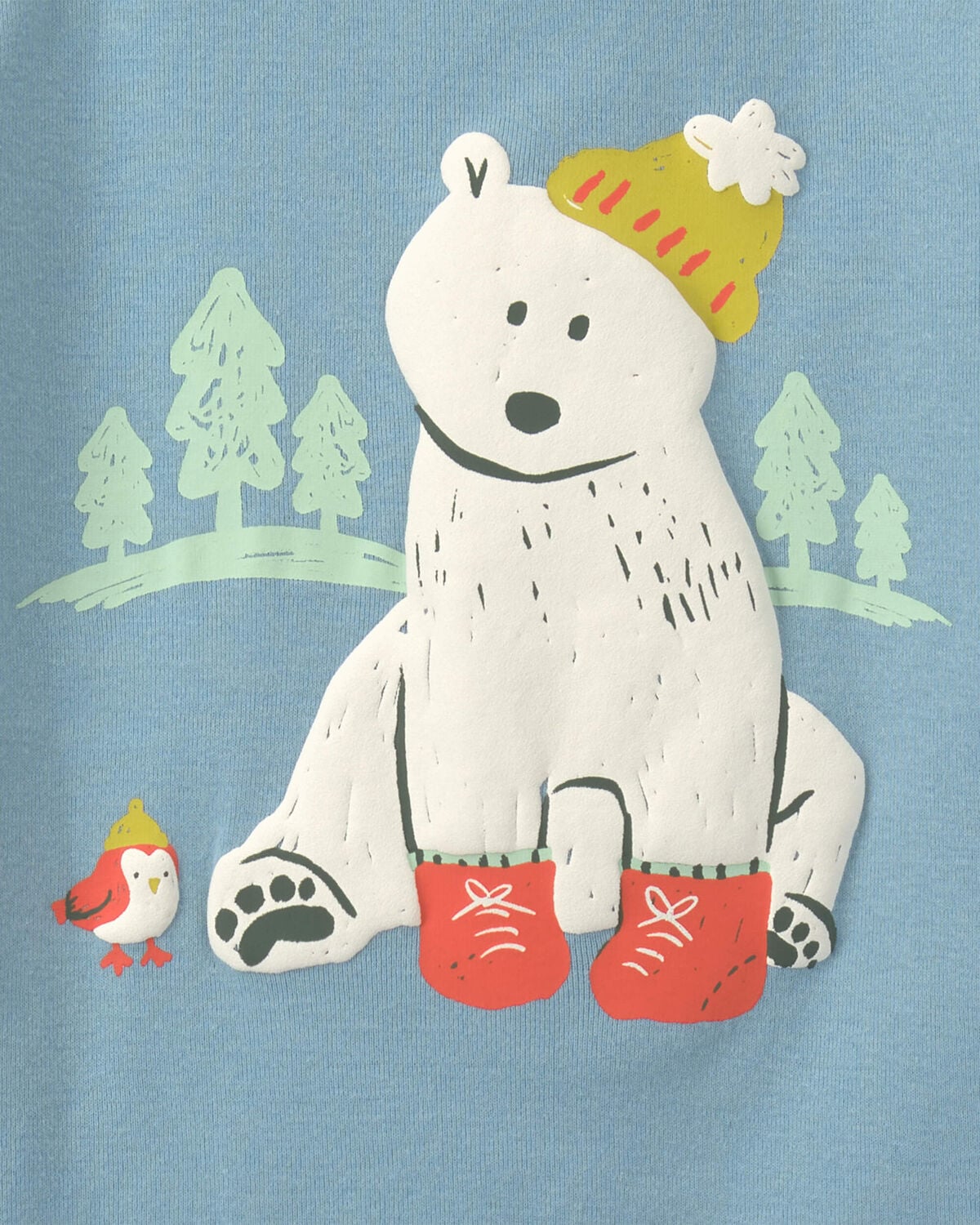 Baby Boy Polar Bear 100% Cotton 4-Piece Pajama Set - Blue/Grey - Image 4