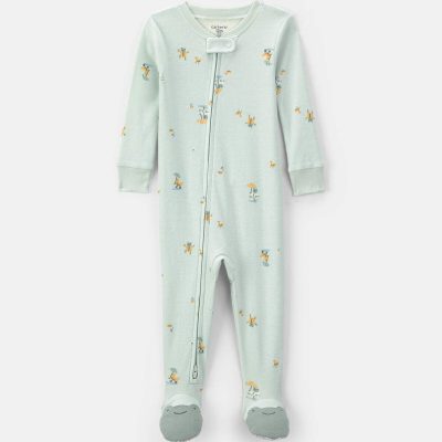 Baby Frog Cotton Snug Fit 1-Piece Pajama - Green