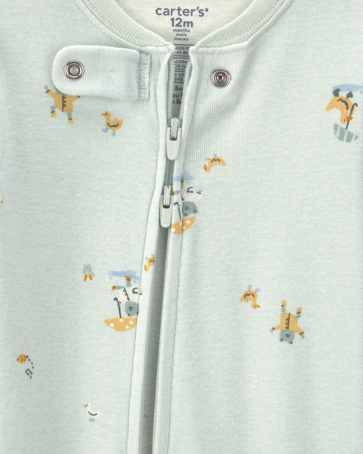 Baby Frog Cotton Snug Fit 1-Piece Pajama - Green - Image 3