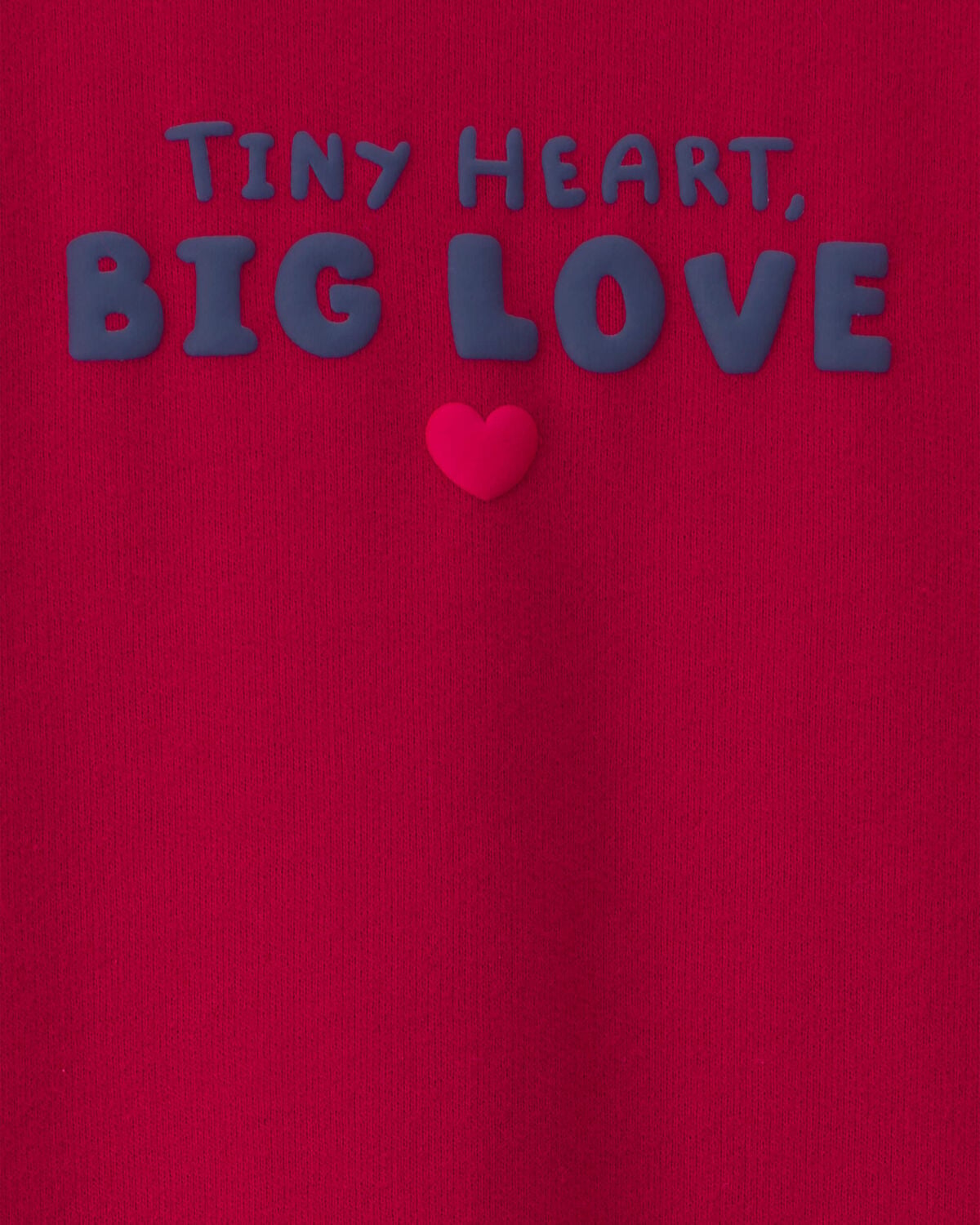 Baby 'Tiny Heart Big Love' Valentine's Day French Terry Long-Sleeve Jumpsuit - Red - Image 4