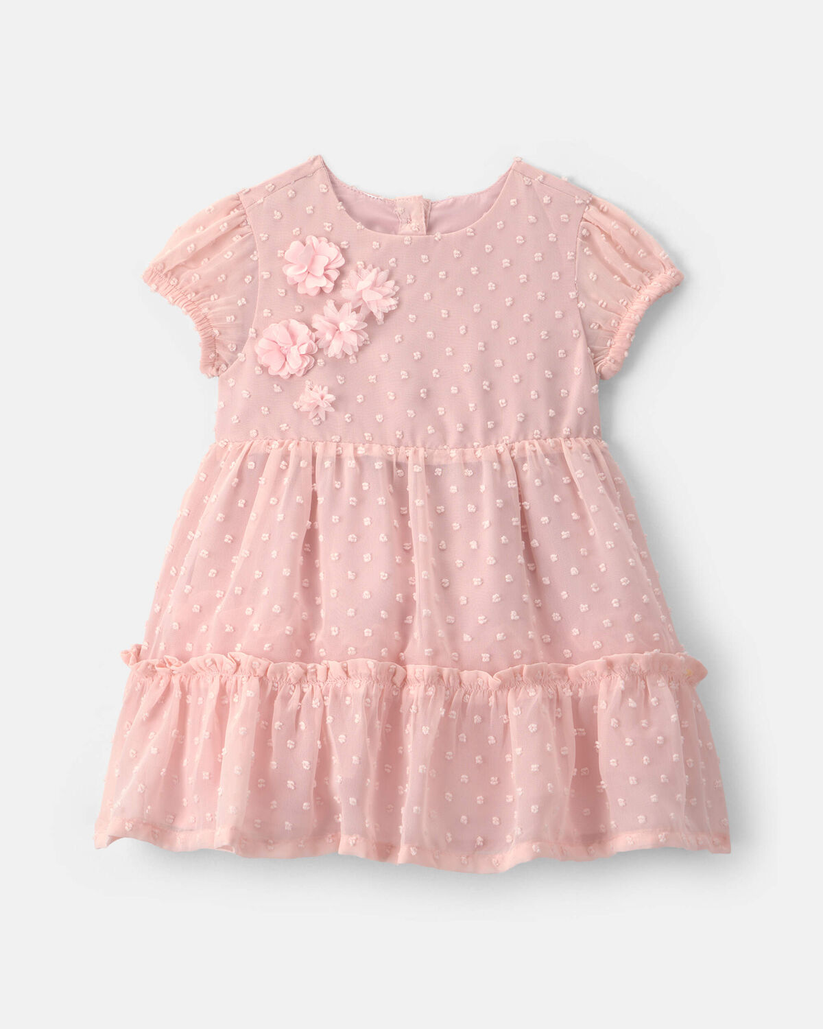Baby Girl Swiss Dot Occasion Dress - Pink