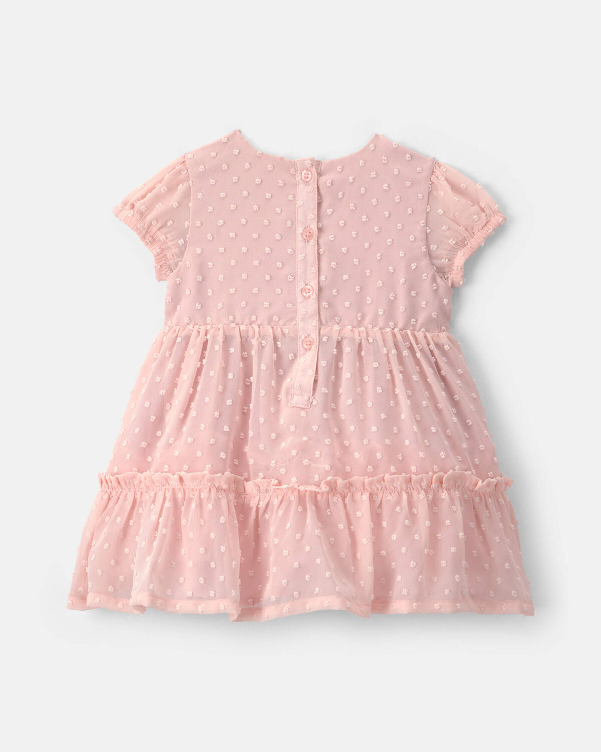 Baby Girl Swiss Dot Occasion Dress - Pink - Image 2