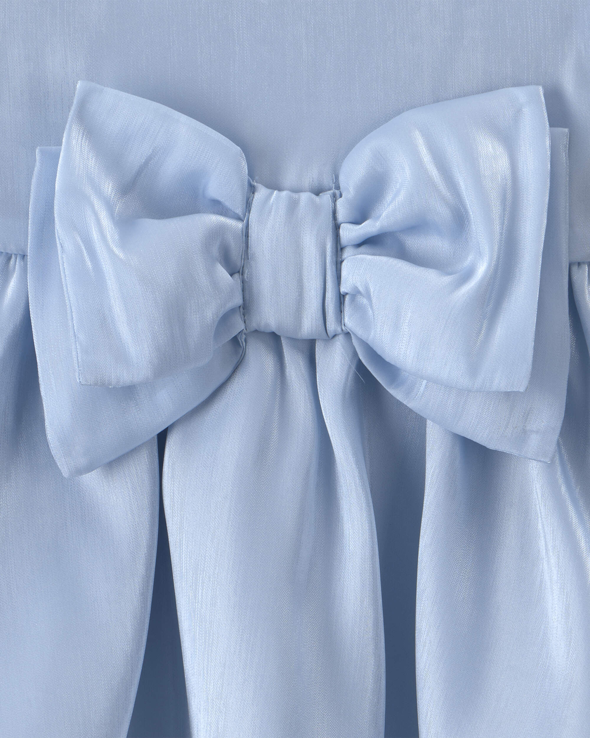 Baby Girl Bow Occasion Dress - Blue - Image 5