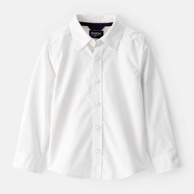 Toddler Boy Uniform Button-Front Shirt - White