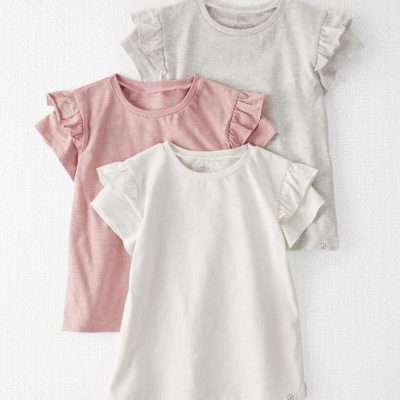 Toddler Girl 3-Pack Organic Cotton Flutter T-Shirts