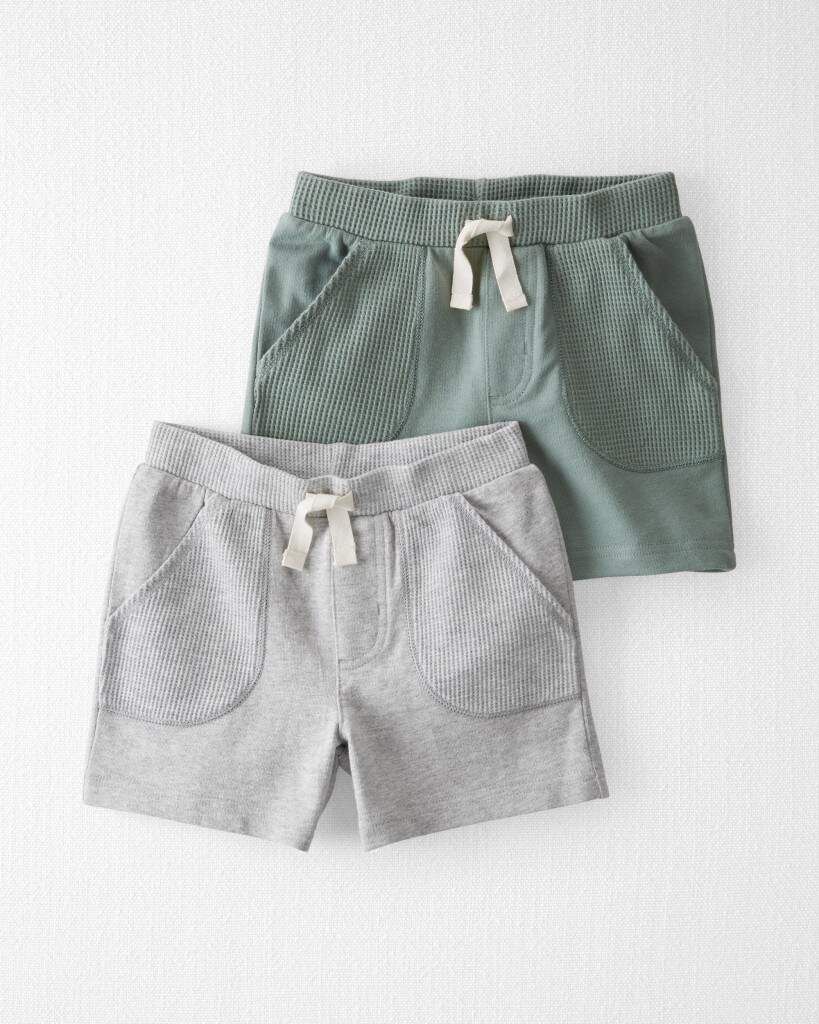 Toddler 2-Pack Organic Cotton Waffle Knit Shorts - Image 6