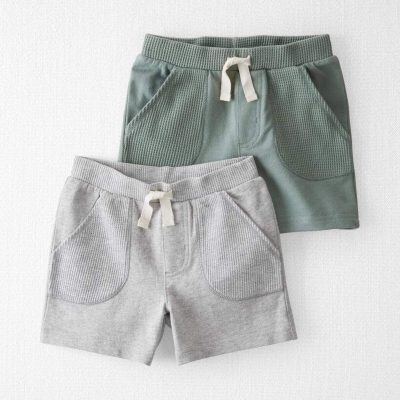 Toddler 2-Pack Organic Cotton Waffle Knit Shorts