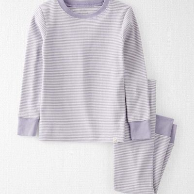 Toddler Girl Striped Organic Cotton Pajamas Set