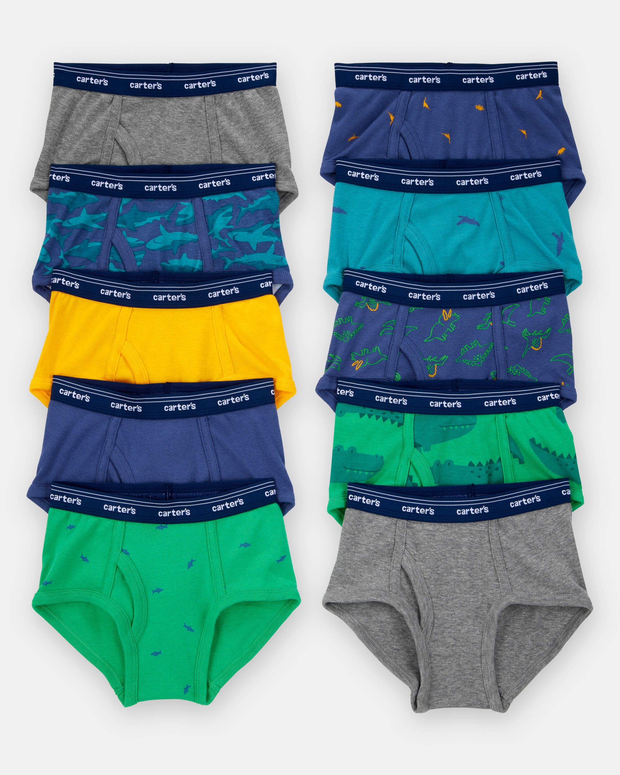 Toddler Boy 10-Pack Dinosaur Brief Underwear - Image 3