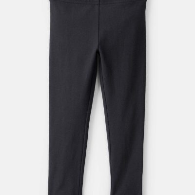 Toddler Girl Cotton Stretch Leggings - Black