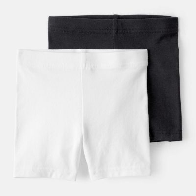 Toddler Girl 2-Pack Cartwheel Shorts - Black/White