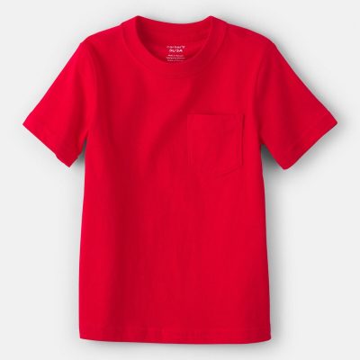 Toddler Solid Short-Sleeve Pocket Tee - Red