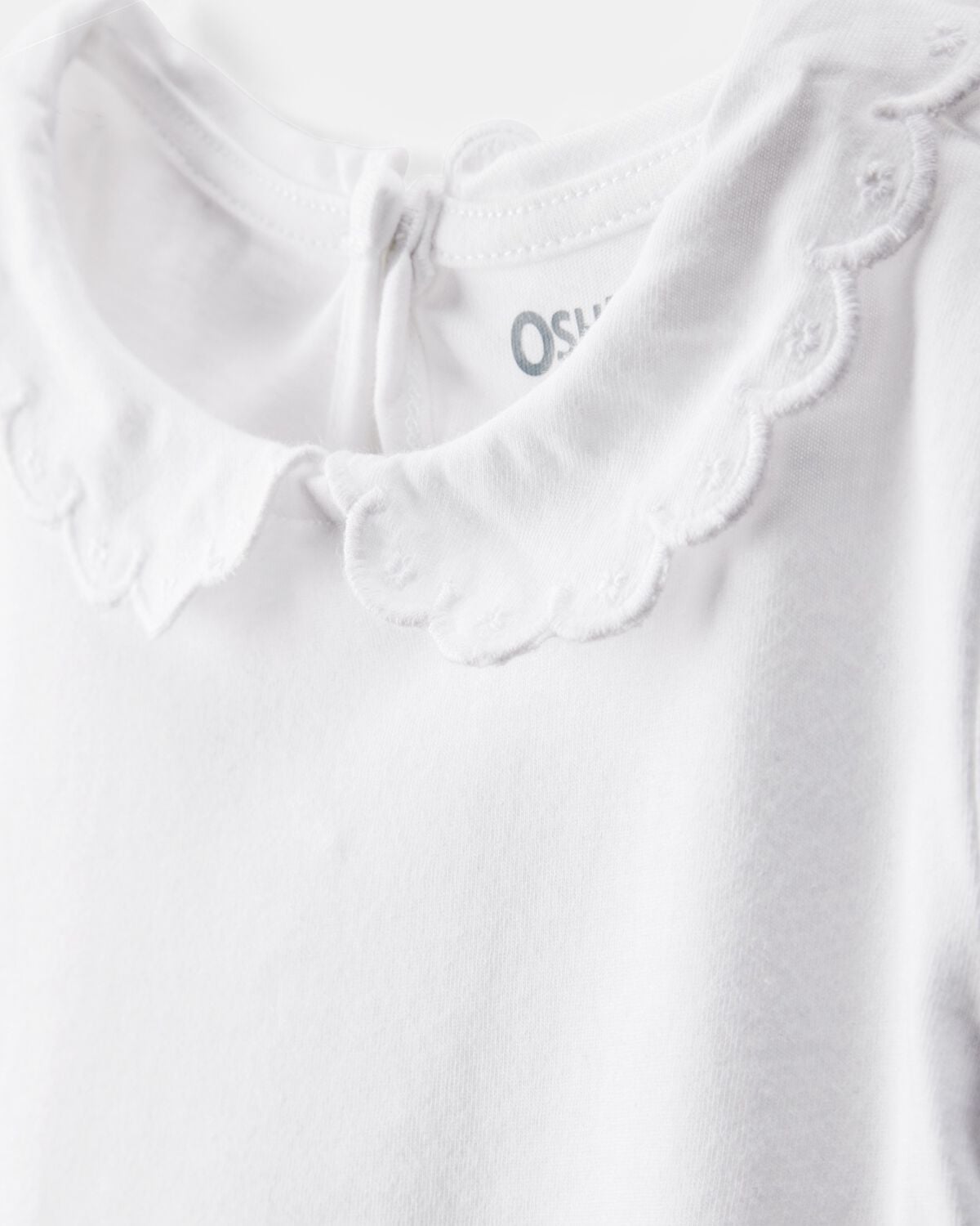 Toddler Scalloped Collar Short-Sleeve Top - White - Image 2