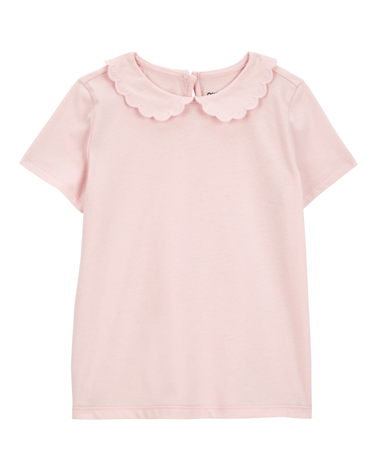 Toddler Scalloped Collar Short-Sleeve Top - Pink