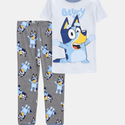 Toddler Boy Bluey Snug Fit Cotton 2-Piece Pajamas - Blue