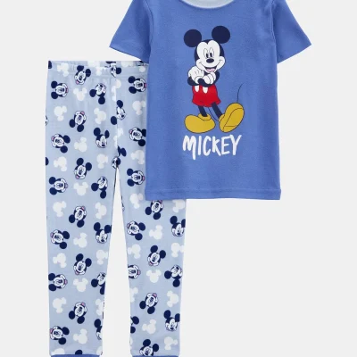 Toddler Disney© Mickey Mouse Snug-Fit Cotton 2-Piece Pajamas - Blue