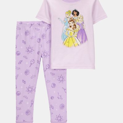 Toddler Girl Disney Princesses Snug Fit 2-Piece Pajamas - Purple