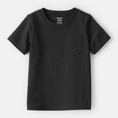 Toddler Boy Solid Short-Sleeve Tee - Black