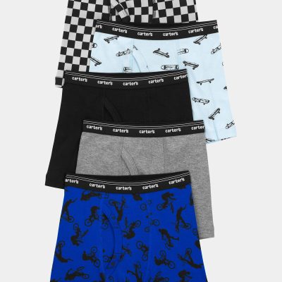 Toddler Boy 5-Pack Checker Print Boxer Brief Underwear
