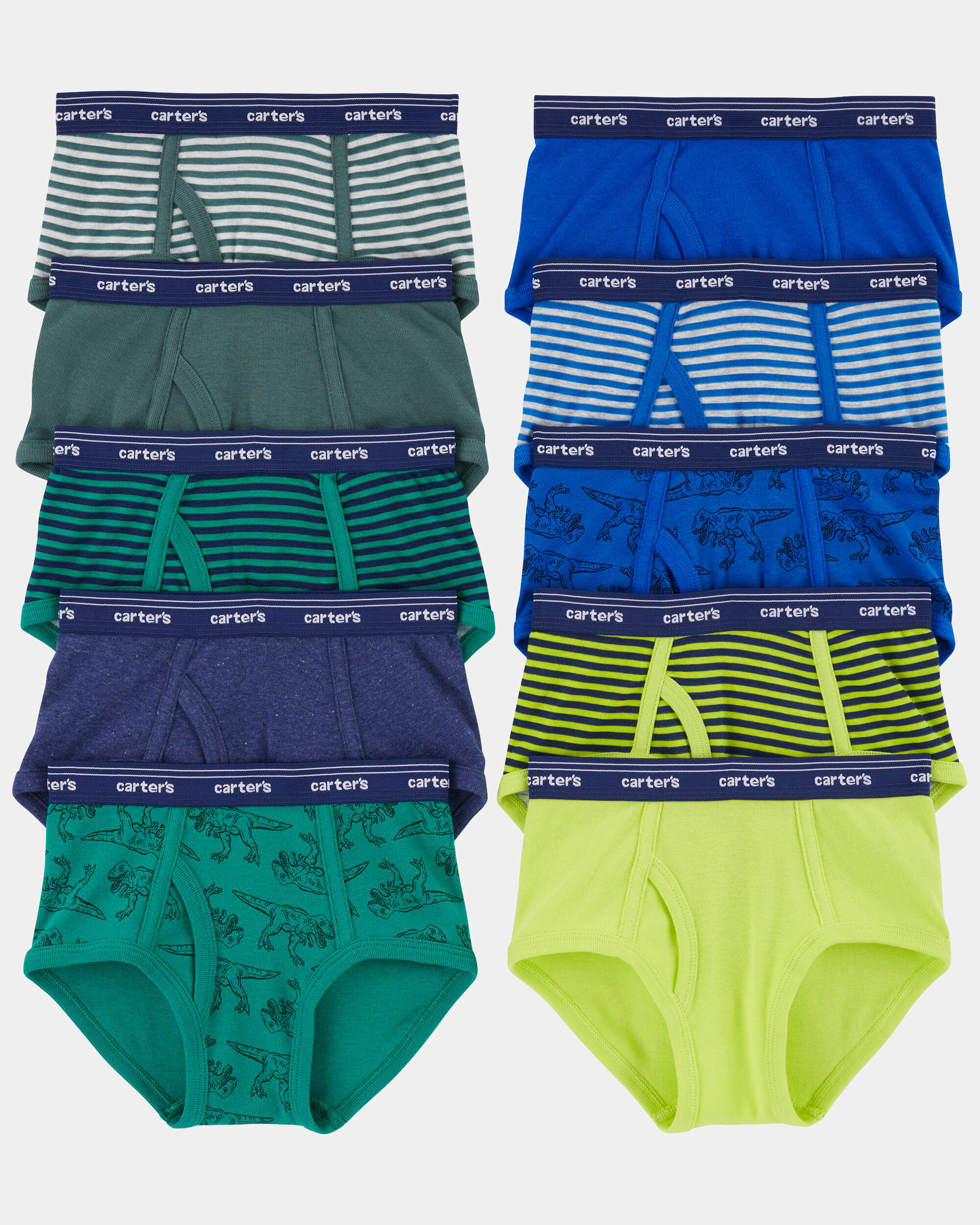 Toddler Boy 10-Pack Dinosaur Brief Underwear - Image 2