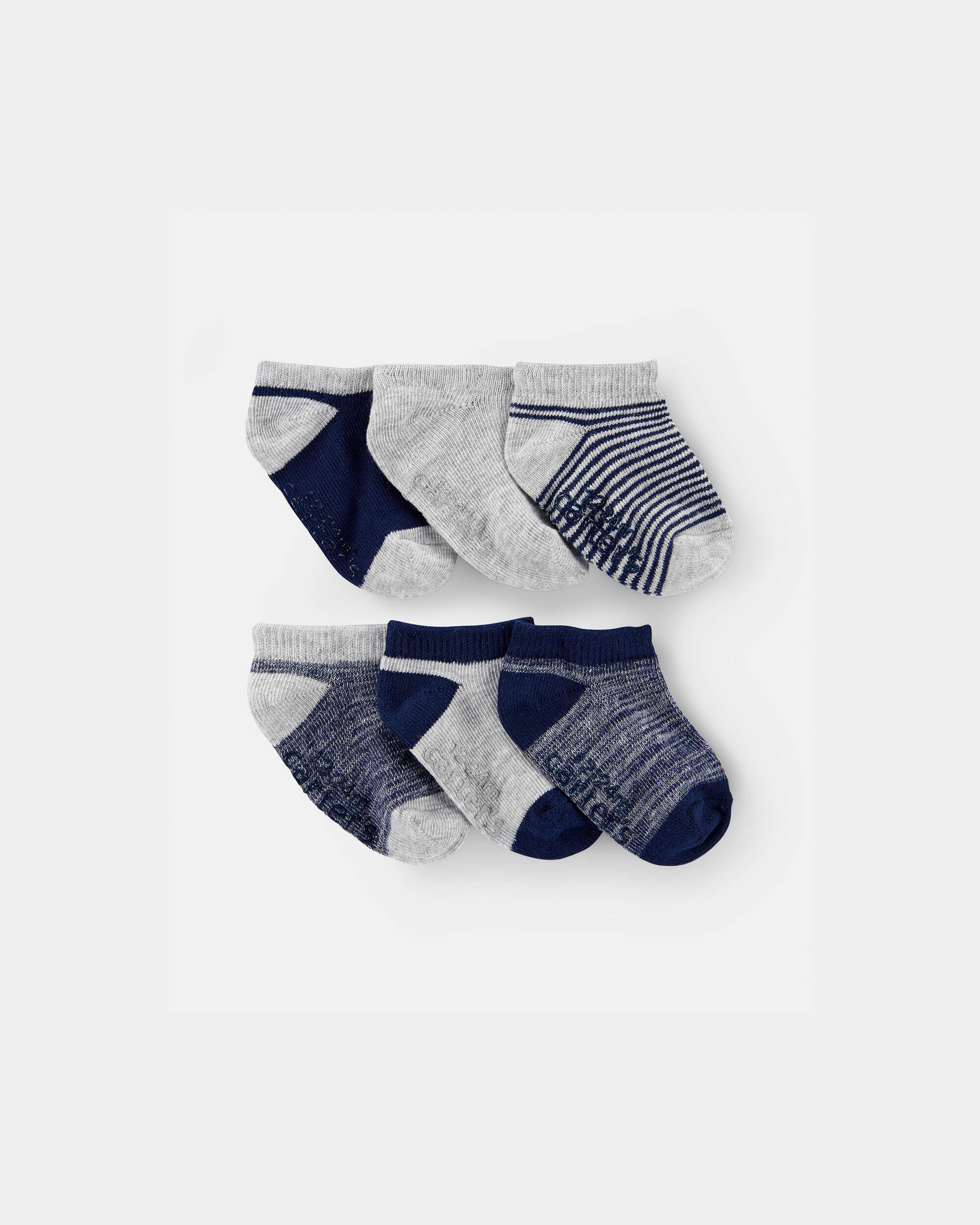 Toddler Boy 6-Pack No Show Socks - Grey/Navy - Image 2