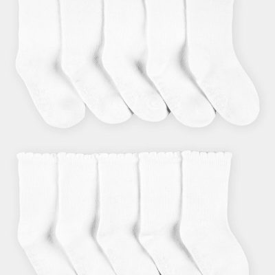 Toddler Girl 10-Pack Scallop Crew Socks