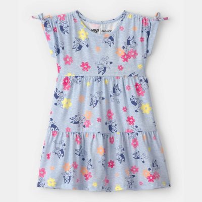 Toddler Girl Bluey™ Floral Dress - Blue
