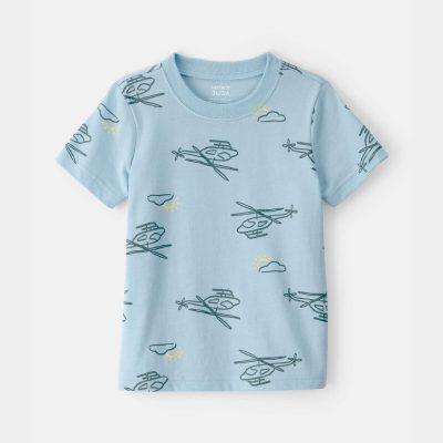 Toddler Boy Helicopter T-Shirt - Blue