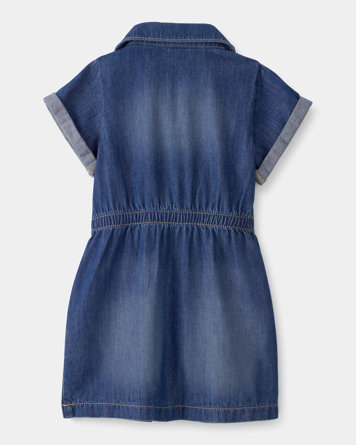Toddler Girl Denim Button-Up Dress - Dark Wash - Image 2