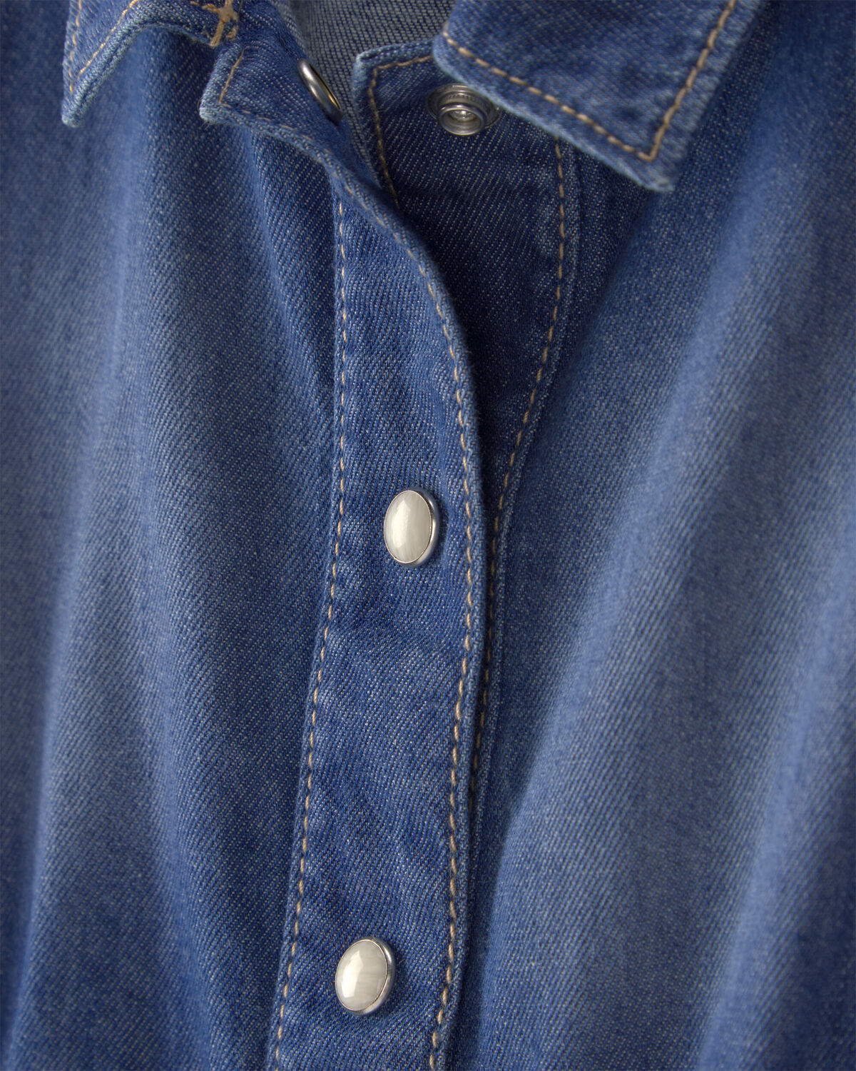 Toddler Girl Denim Button-Up Dress - Dark Wash - Image 3