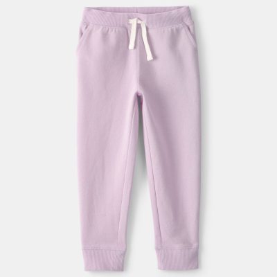 Toddler Girl Drawstring Knit Joggers - Purple