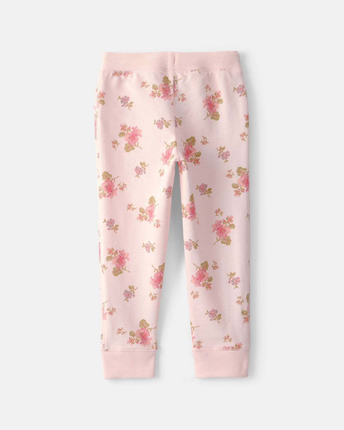 Toddler Girl Floral Drawstring Knit Joggers - Pink - Image 2