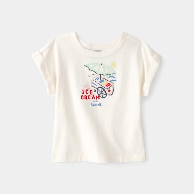Toddler Girl Ice Cream Top - Cream