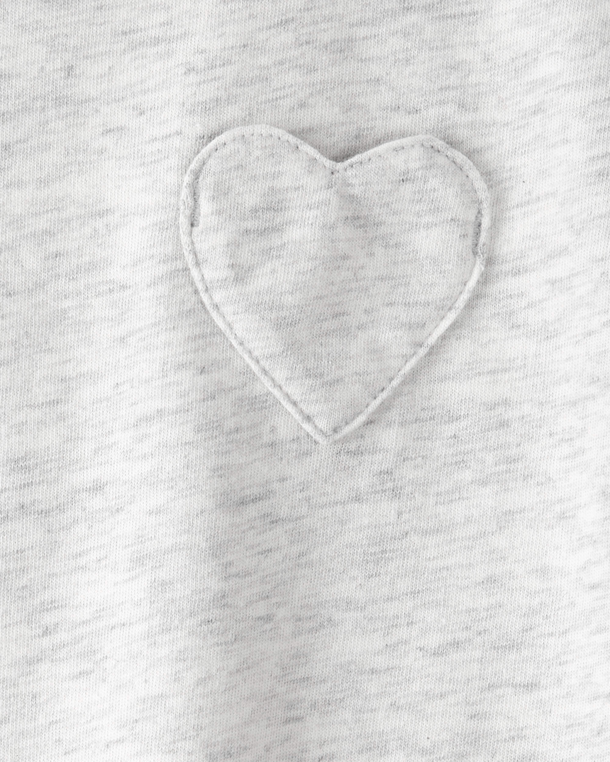 Toddler Girl Heart Pocket Top - Grey - Image 3