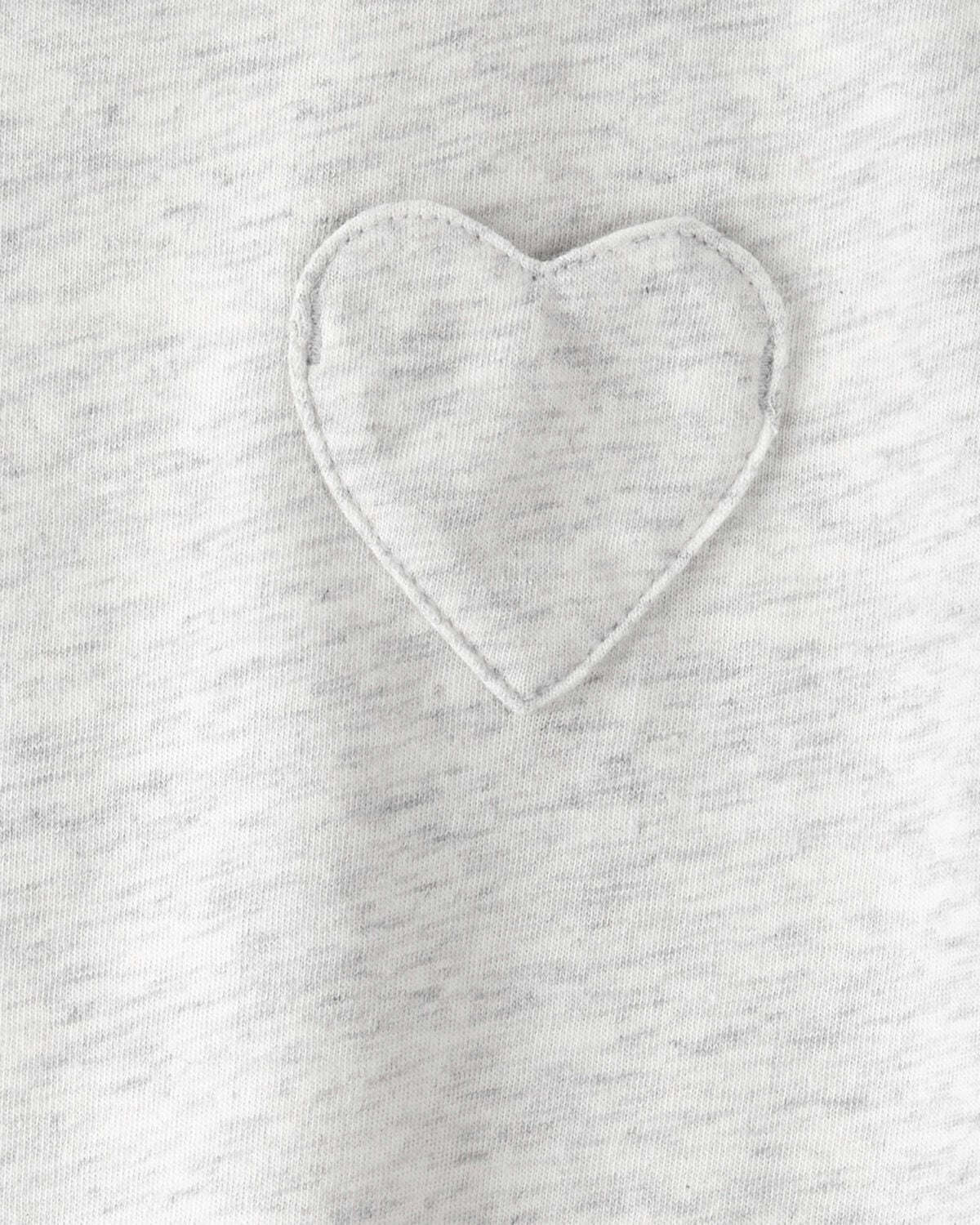 Toddler Girl Heart Pocket Top - Grey - Image 2