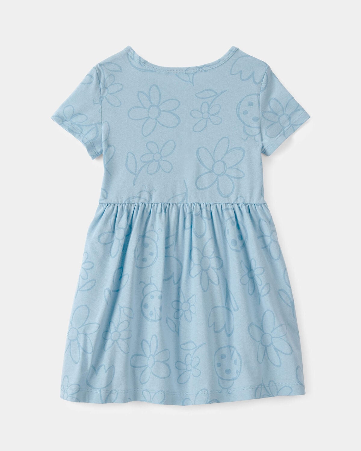 Toddler Girl Floral Ladybug Short-Sleeve Dress - Blue - Image 2