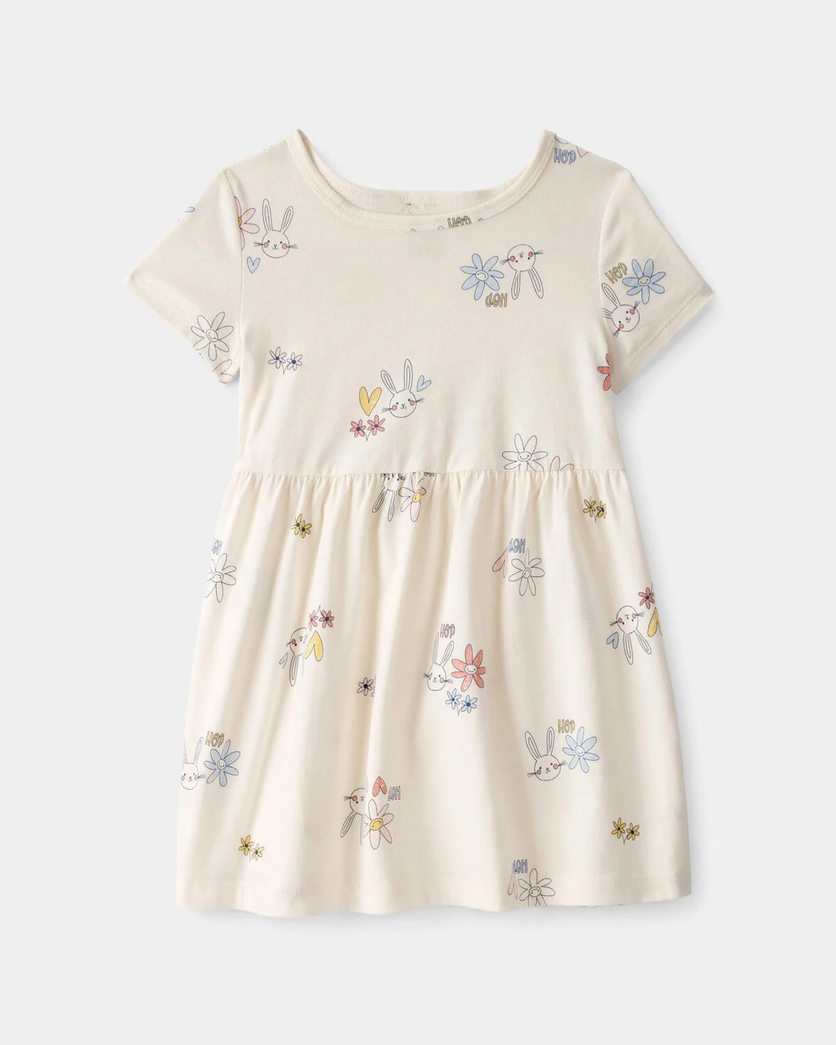 Toddler Girl Easter Bunny Short-Sleeve Dress - Cream