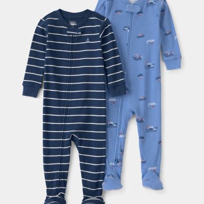 Toddler Boy 2-Pack Boat Snug Fit 1-Piece Pajama - Blue