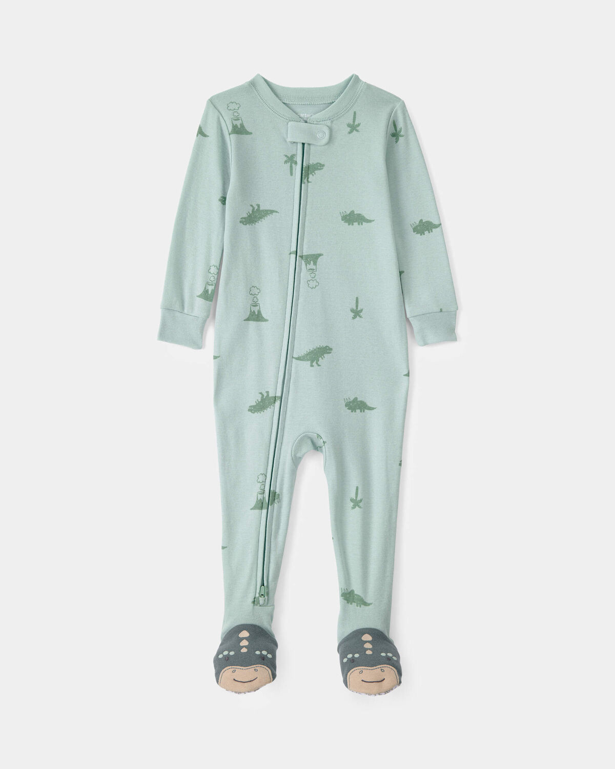 Toddler Dinosaur 100% Cotton Snug Fit 1-Piece Pajama - Green