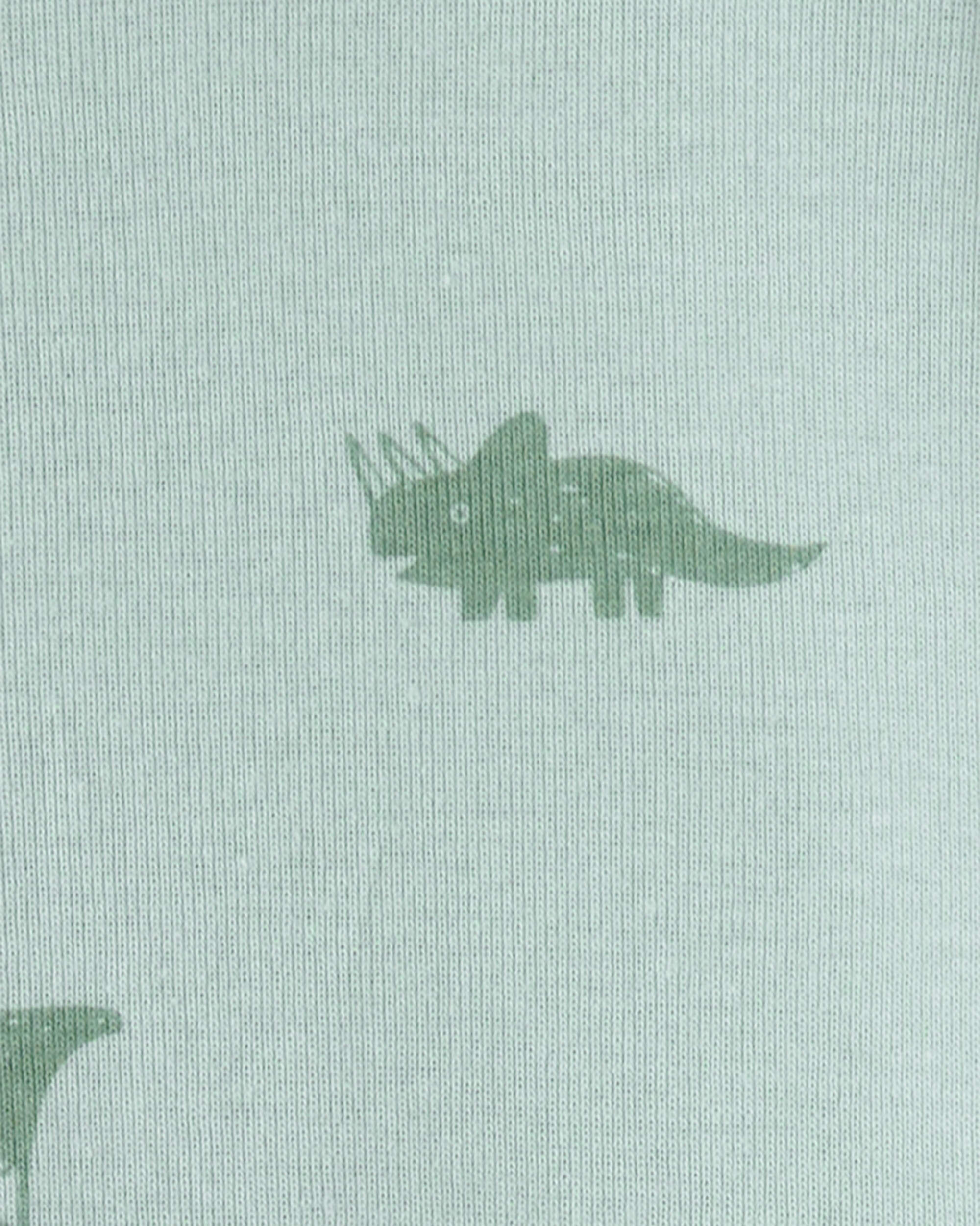 Toddler Dinosaur 100% Cotton Snug Fit 1-Piece Pajama - Green - Image 4