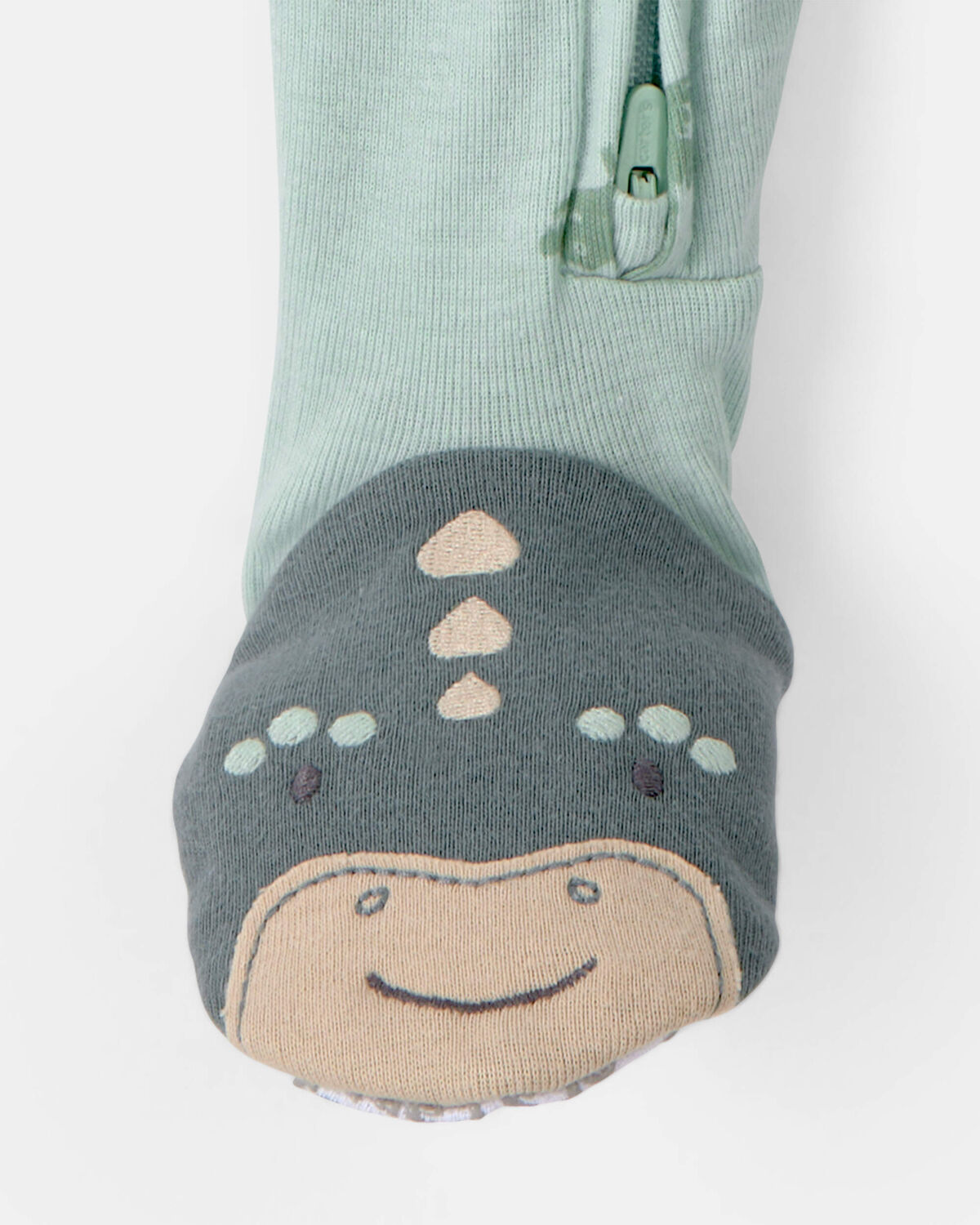 Toddler Dinosaur 100% Cotton Snug Fit 1-Piece Pajama - Green - Image 3