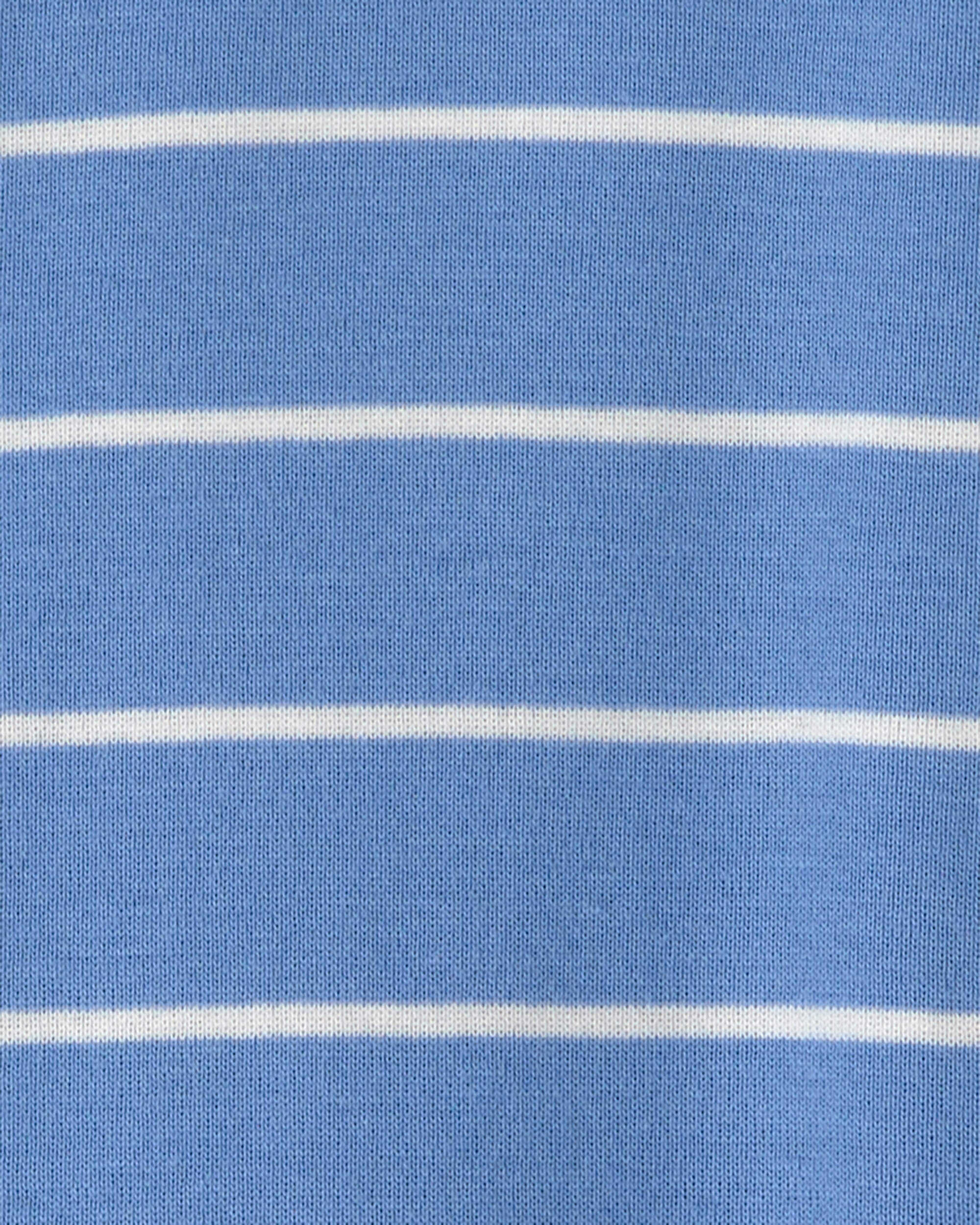 Toddler Boy Construction Striped 100% Cotton Snug Fit 1-Piece Pajama - Blue - Image 4