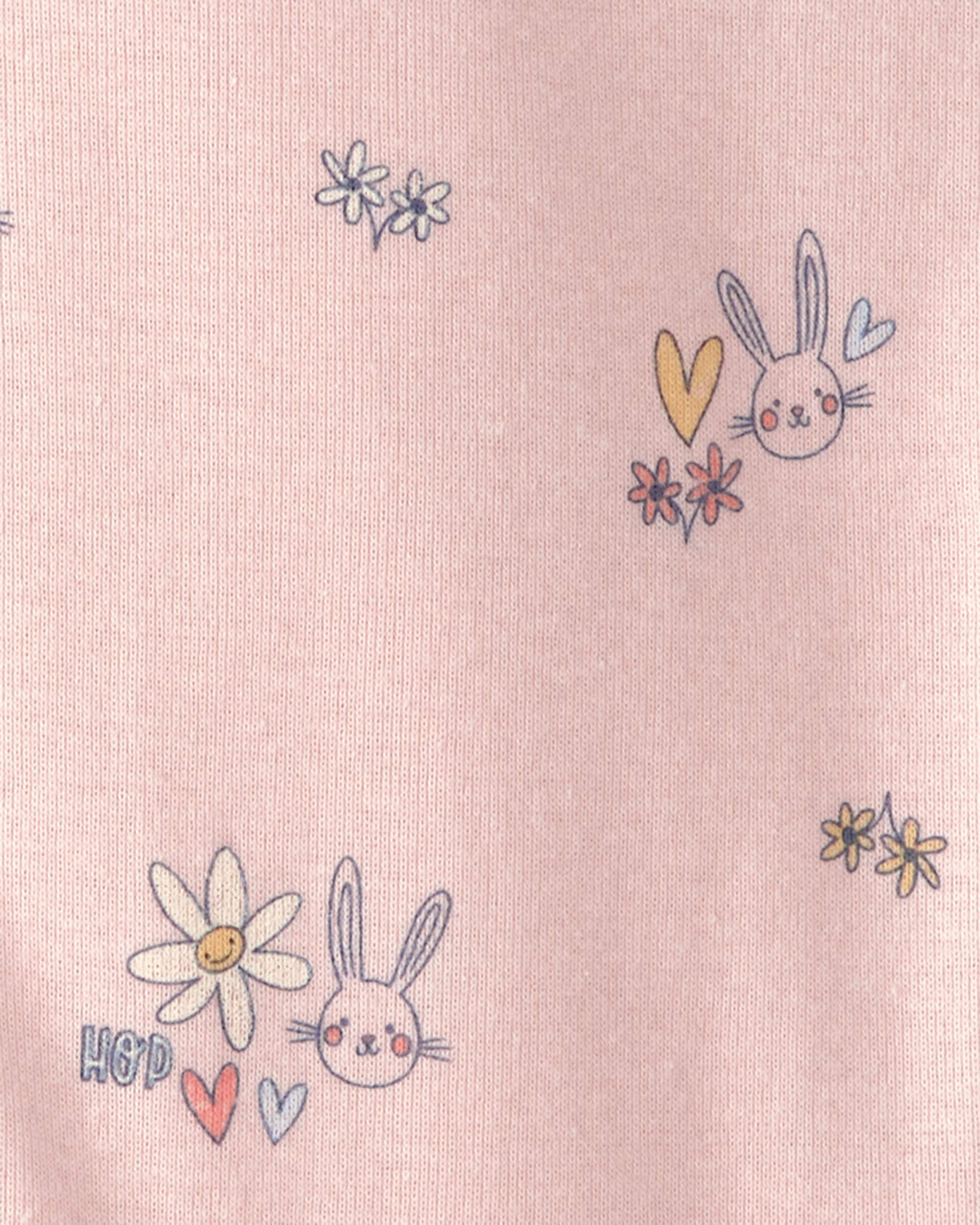 Toddler Girl Easter Bunny 100% Cotton Snug Fit 1-Piece Pajama - Pink - Image 4
