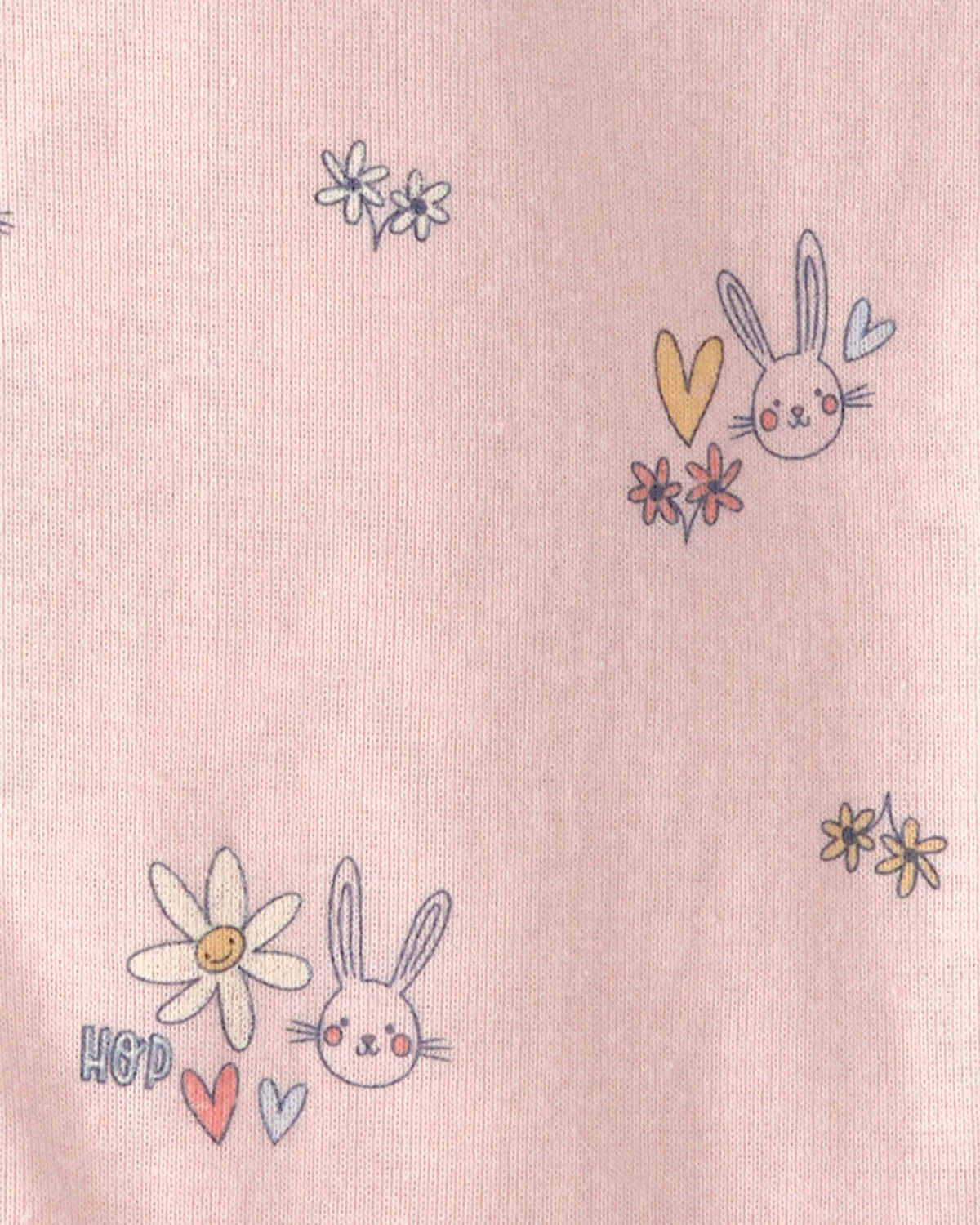 Toddler Girl Easter Bunny 100% Cotton Snug Fit 1-Piece Pajama - Pink - Image 2