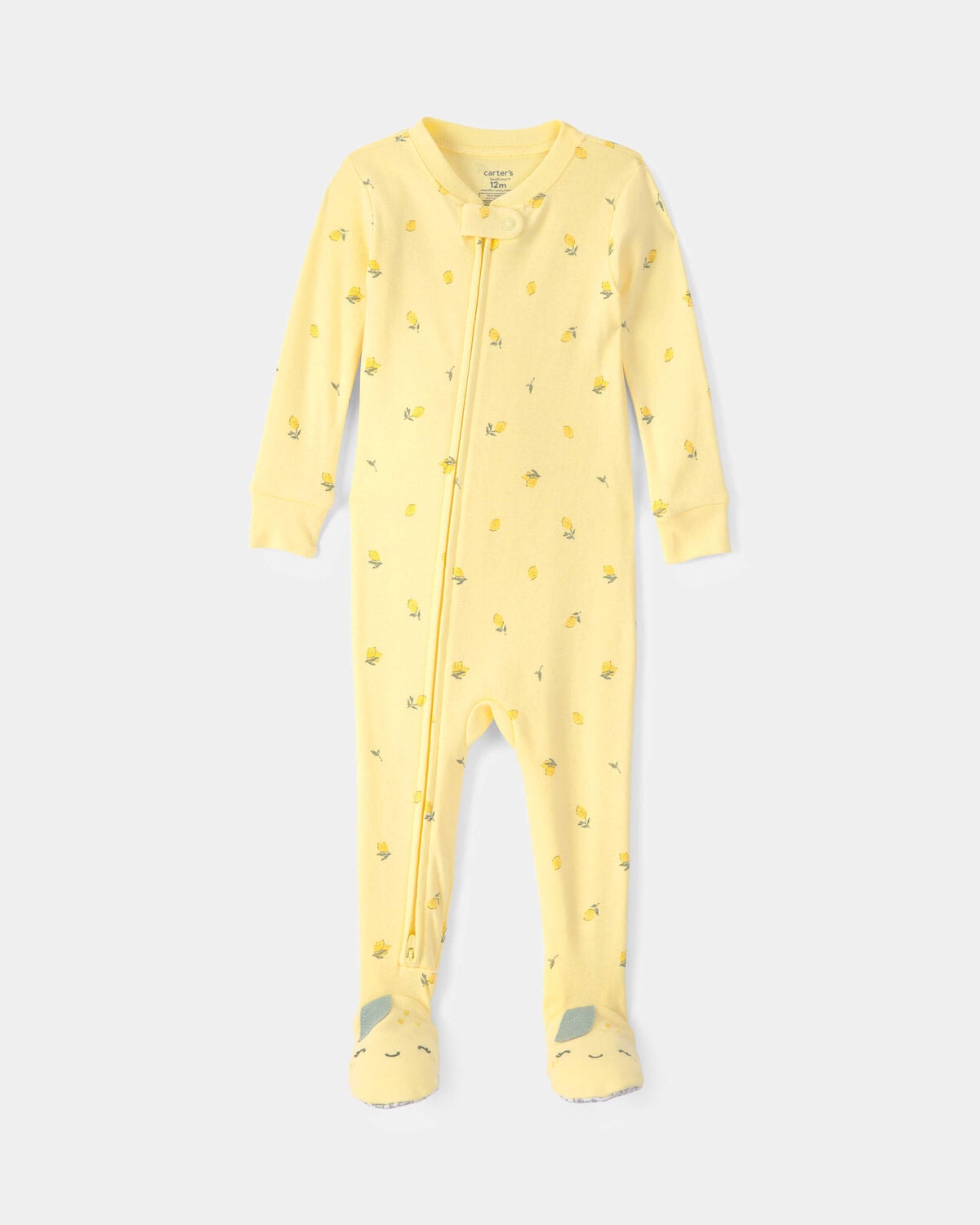 Toddler Lemon 100% Cotton Snug Fit 1-Piece Pajama - Yellow