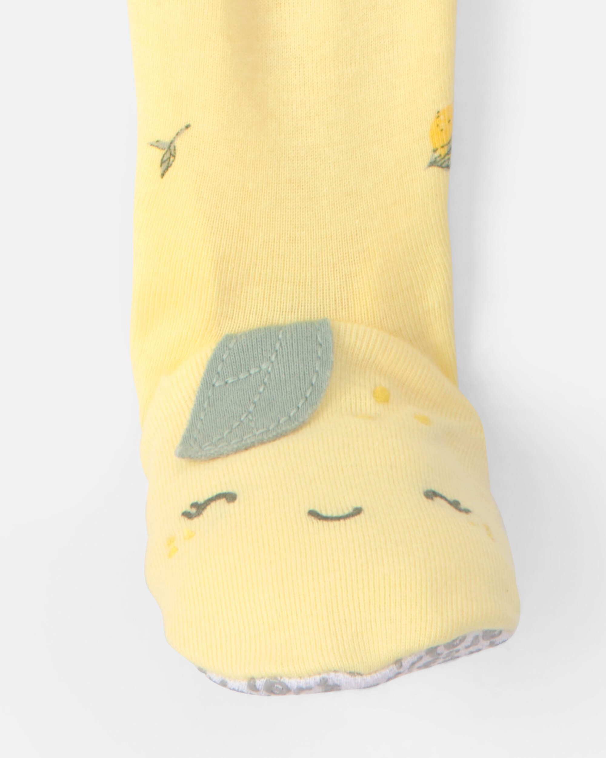 Toddler Lemon 100% Cotton Snug Fit 1-Piece Pajama - Yellow - Image 4